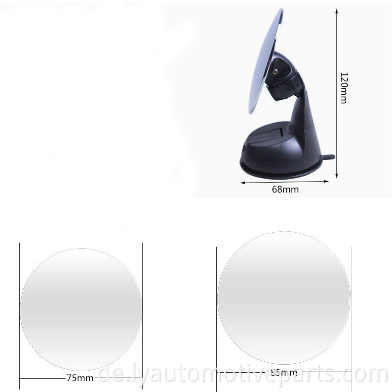 LED & Solar Saugnapfbecher auf Windschutzscheibe Babyauto View Mirror Mini Sicherheitsspiegel